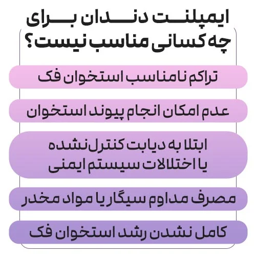 ایمپلنت دندان برای چه کسانی مناسب نیست